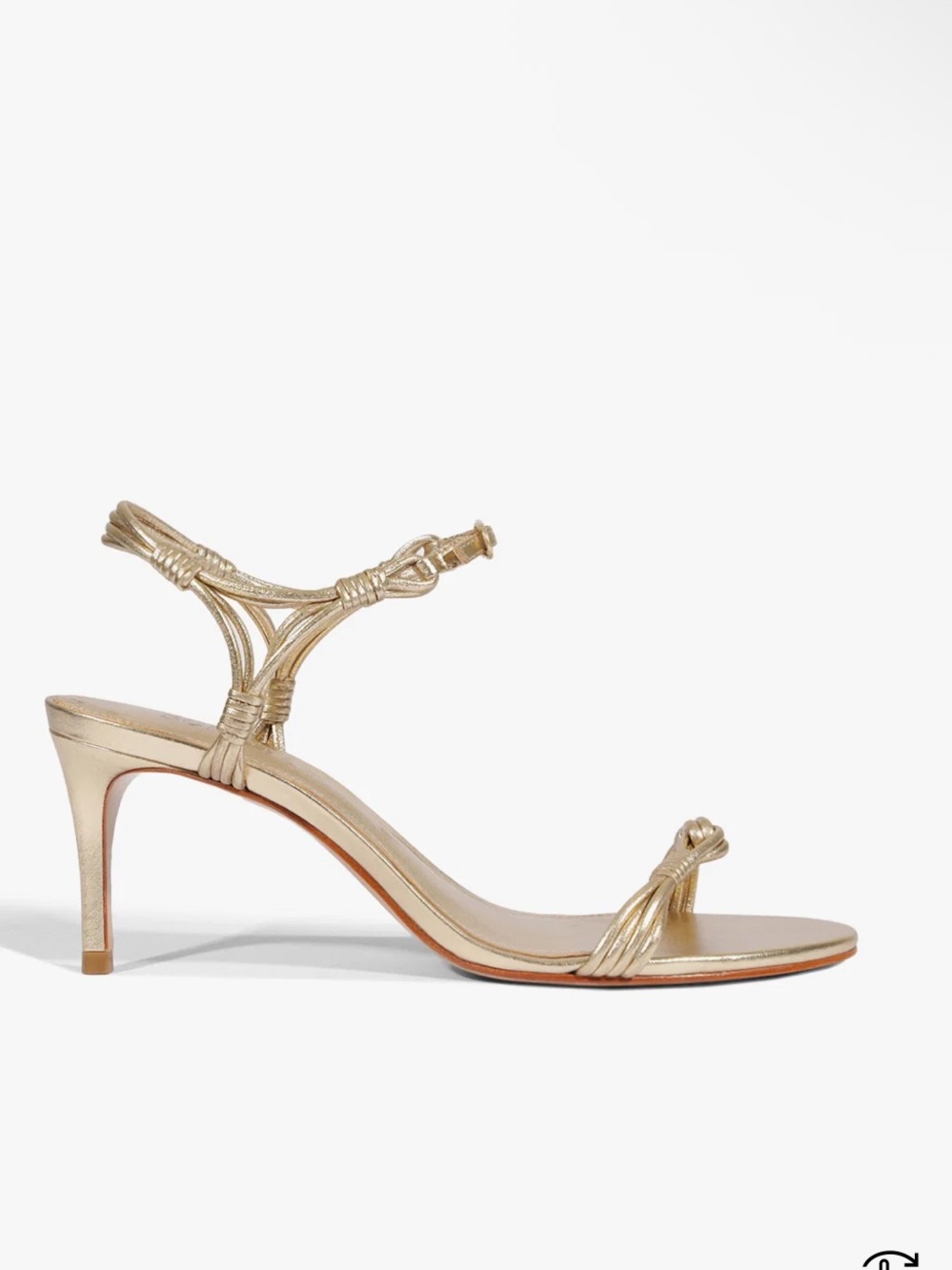 SCHUTZ NARA MID LEATHER SANDAL GOLD